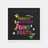 可愛いモダンディノ恐竜キッズバースデーパーティー スタンダードカクテルナプキン (正面)