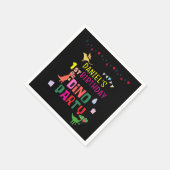 可愛いモダンディノ恐竜キッズバースデーパーティー スタンダードカクテルナプキン (角)