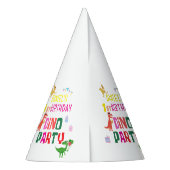 可愛いモダンディノ恐竜キッズバースデーパーティー パーティーハット (裏面)