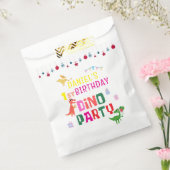 可愛いモダンディノ恐竜キッズバースデーパーティー フェイバーバッグ (封をした状態)