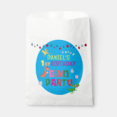 可愛いモダンディノ恐竜キッズバースデーパーティー フェイバーバッグ (正面)