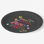 可愛いモダンディノ恐竜キッズバースデーパーティー ペーパープレート (アングル)