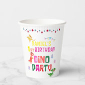 可愛いモダンディノ恐竜キッズバースデーパーティー 紙コップ (正面)