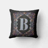 可愛いモダンハートとフローラ枠B クッション (裏面)