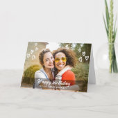 可愛いモダンハートの写真の誕生日カード カード (正面)