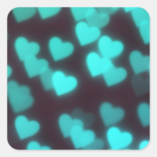 可愛いモダンハート スクエアシール (正面)