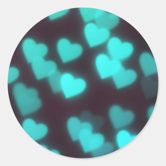 可愛いモダンハート ラウンドシール (正面)