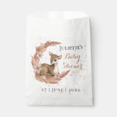可愛いモダンバンビピンクの花ほこり赤ちゃんシャワー フェイバーバッグ (正面)
