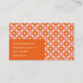 可愛いモダンピンクのオレンジ色の台本書明るい 名刺 (裏面)