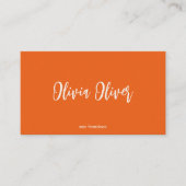 可愛いモダンピンクのオレンジ色の台本書明るい 名刺 (正面)
