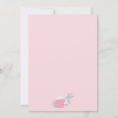 可愛いモダンピンクのフローラ茶で2つの赤ちゃんシャワー 招待状 (裏面)