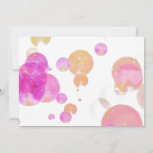 可愛いモダンピンクの泡子供の誕生日写真 サンキューカード (裏面)