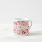 可愛いモダンピンクの花柄ハイトップスニーカー エスプレッソカップ (正面右)