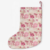 可愛いモダンピンクの花柄ハイトップスニーカー スモールクリスマスストッキング (裏面)