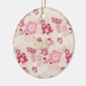 可愛いモダンピンクの花柄ハイトップスニーカー セラミックオーナメント (左)