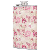 可愛いモダンピンクの花柄ハイトップスニーカー フラスク (左)