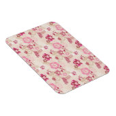 可愛いモダンピンクの花柄ハイトップスニーカー マグネット (右側)