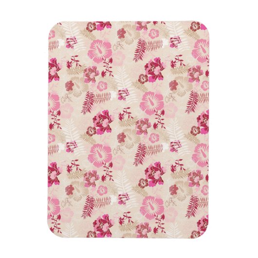 可愛いモダンピンクの花柄ハイトップスニーカー マグネット (縦)