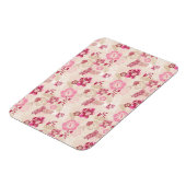 可愛いモダンピンクの花柄ハイトップスニーカー マグネット (左側)