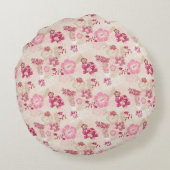 可愛いモダンピンクの花柄ハイトップスニーカー ラウンドクッション (裏面)