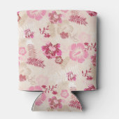 可愛いモダンピンクの花柄ハイトップスニーカー 缶クーラー (裏面)