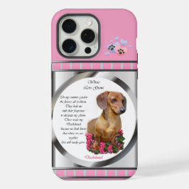 可愛いモダンピンクダシュント犬アート iPhone 15 PRO MAXケース