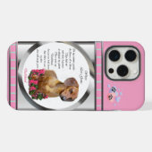 可愛いモダンピンクダシュント犬アート iPhoneケース (裏面横)