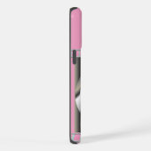 可愛いモダンピンクダシュント犬アート iPhoneケース (右側面)