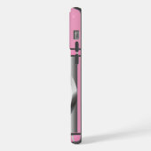 可愛いモダンピンクダシュント犬アート iPhoneケース (左側面)