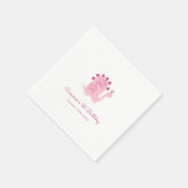 可愛いモダンピンク恐竜1歳の誕生日 スタンダードカクテルナプキン (角)