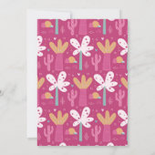 可愛いモダンピンク恐竜1歳の誕生日 招待状 (裏面)