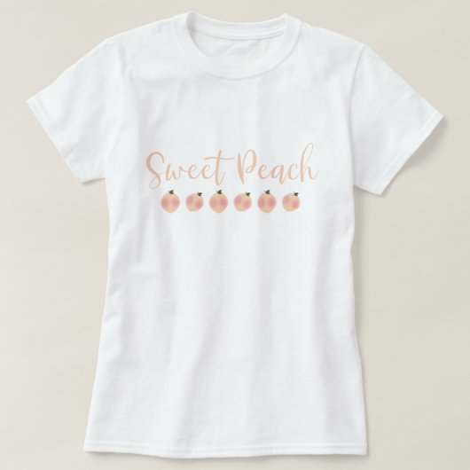可愛いモダンファッションの甘い桃 Tシャツ (デザイン正面)