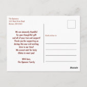 可愛いモダンフォトベビーガールありがとうはがき ポストカード (裏面)