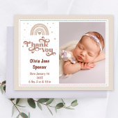 可愛いモダンフォトベビーガールありがとうはがき ポストカード