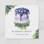 可愛いモダンブルーベリーケーキベーカリーパティシエ スクエア名刺 (正面)