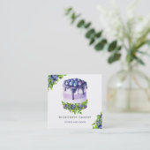 可愛いモダンブルーベリーケーキベーカリーパティシエ スクエア名刺 (スタンド正面)