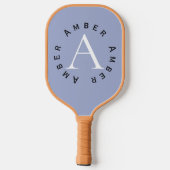 可愛いモダンブルーモノグラム名+イニシャル ピックルボールラケット (裏面)