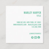 可愛いモダンプロフェッショナルシンプルおもしろい写真 スクエア名刺 (裏面)