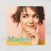 可愛いモダンプロフェッショナルシンプルおもしろい写真 スクエア名刺 (正面)