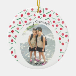 可愛いモダンボホキャンディーケーンOne写真 セラミックオーナメント