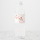 可愛いモダンボホテディベア気球ベビーシャワー ペットボトルラベル (正面)
