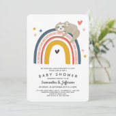 可愛いモダンママベビースロートレインボーベビーシャワー 招待状 (スタンド正面)