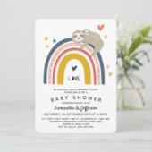 可愛いモダンママベビースロートレインボーベビーシャワー 招待状 (スタンド正面)
