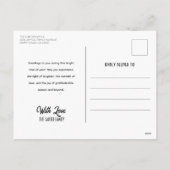 可愛いモダンミスタントブルーのクリスマスリース写真 シーズンポストカード (裏面)