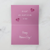 可愛いモダンミニマルハート母の日 シーズンカード (内部)