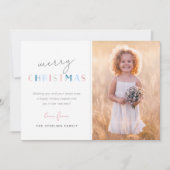 可愛いモダンメリークリスマス家族の写真 シーズンカード (正面)