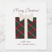 可愛いモダンメリークリスマス ワインラベル (シングルラベル)