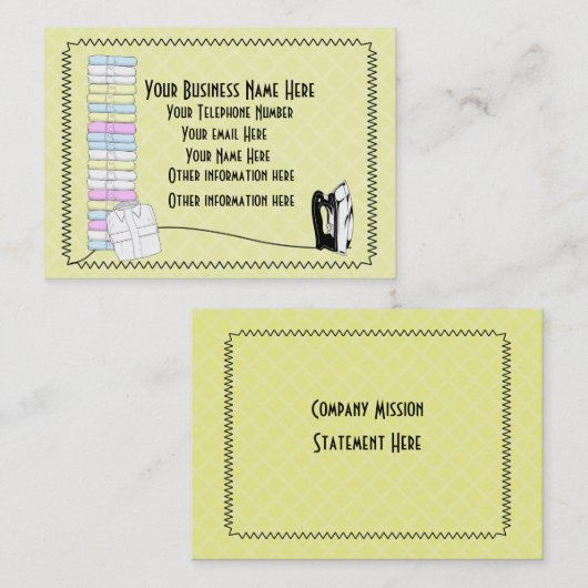 可愛いモダンランドリーアイロン掛けサービスビジネスカー 名刺 (正面/裏面)