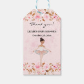 可愛いモダンリトルバレリーナ写真ベビーシャワー ギフトタグ (正面)
