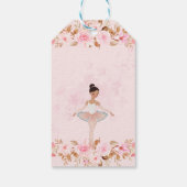 可愛いモダンリトルバレリーナ写真ベビーシャワー ギフトタグ (裏面)